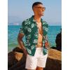 imagePJ PAUL JONES Mens Casual Button Down Shirts  Short Sleeve Summer Textured Beach WrinkleFree ShirtsDark Greenfloral