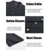 imagePJ PAUL JONES Mens Casual Button Down Shirts  Short Sleeve Summer Textured Beach WrinkleFree ShirtsDark Grey