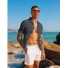 imagePJ PAUL JONES Mens Casual Button Down Shirts  Short Sleeve Summer Textured Beach WrinkleFree ShirtsDark Grey