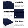 imagePJ PAUL JONES Mens Casual Button Down Shirts  Short Sleeve Summer Textured Beach WrinkleFree ShirtsDeep Blue