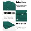 imagePJ PAUL JONES Mens Casual Button Down Shirts  Short Sleeve Summer Textured Beach WrinkleFree ShirtsDeep Green