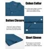 imagePJ PAUL JONES Mens Casual Button Down Shirts  Short Sleeve Summer Textured Beach WrinkleFree ShirtsDenim Blue