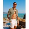 imagePJ PAUL JONES Mens Casual Button Down Shirts  Short Sleeve Summer Textured Beach WrinkleFree ShirtsKhakigreen