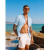 imagePJ PAUL JONES Mens Casual Button Down Shirts  Short Sleeve Summer Textured Beach WrinkleFree ShirtsLight Blue
