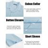 imagePJ PAUL JONES Mens Casual Button Down Shirts  Short Sleeve Summer Textured Beach WrinkleFree ShirtsLight Blue
