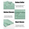 imagePJ PAUL JONES Mens Casual Button Down Shirts  Short Sleeve Summer Textured Beach WrinkleFree ShirtsLight Green