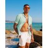 imagePJ PAUL JONES Mens Casual Button Down Shirts  Short Sleeve Summer Textured Beach WrinkleFree ShirtsLight Green