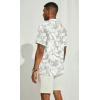 imagePJ PAUL JONES Mens Casual Button Down Shirts  Short Sleeve Summer Textured Beach WrinkleFree ShirtsLight Greenfloral