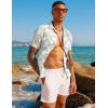 imagePJ PAUL JONES Mens Casual Button Down Shirts  Short Sleeve Summer Textured Beach WrinkleFree ShirtsLight Greenfloral