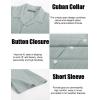imagePJ PAUL JONES Mens Casual Button Down Shirts  Short Sleeve Summer Textured Beach WrinkleFree ShirtsLight Grey