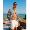 imagePJ PAUL JONES Mens Casual Button Down Shirts  Short Sleeve Summer Textured Beach WrinkleFree ShirtsLight Grey