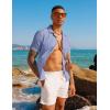 imagePJ PAUL JONES Mens Casual Button Down Shirts  Short Sleeve Summer Textured Beach WrinkleFree ShirtsPurple Blue