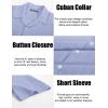 imagePJ PAUL JONES Mens Casual Button Down Shirts  Short Sleeve Summer Textured Beach WrinkleFree ShirtsPurple Blue