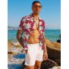 imagePJ PAUL JONES Mens Casual Button Down Shirts  Short Sleeve Summer Textured Beach WrinkleFree ShirtsRedfloral