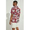 imagePJ PAUL JONES Mens Casual Button Down Shirts  Short Sleeve Summer Textured Beach WrinkleFree ShirtsRedfloral