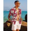 imagePJ PAUL JONES Mens Casual Button Down Shirts  Short Sleeve Summer Textured Beach WrinkleFree ShirtsRedfloral