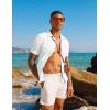 imagePJ PAUL JONES Mens Casual Button Down Shirts  Short Sleeve Summer Textured Beach WrinkleFree ShirtsWhite
