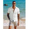 imagePJ PAUL JONES Mens Casual Button Down Shirts  Short Sleeve Summer Textured Beach WrinkleFree ShirtsWhite