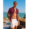 imagePJ PAUL JONES Mens Casual Button Down Shirts  Short Sleeve Summer Textured Beach WrinkleFree ShirtsWine Red