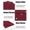 imagePJ PAUL JONES Mens Casual Button Down Shirts  Short Sleeve Summer Textured Beach WrinkleFree ShirtsWine Red