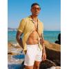 imagePJ PAUL JONES Mens Casual Button Down Shirts  Short Sleeve Summer Textured Beach WrinkleFree ShirtsYellow