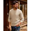 imagePJ PAUL JONES Mens Crewneck Sweater Lightweight Casual Knit Texture Pullover for Fall WinterApricot