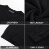 imagePJ PAUL JONES Mens Crewneck Sweater Lightweight Casual Knit Texture Pullover for Fall WinterBlack