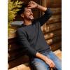 imagePJ PAUL JONES Mens Crewneck Sweater Lightweight Casual Knit Texture Pullover for Fall WinterBlack