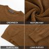 imagePJ PAUL JONES Mens Crewneck Sweater Lightweight Casual Knit Texture Pullover for Fall WinterCoffee