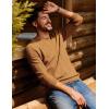 imagePJ PAUL JONES Mens Crewneck Sweater Lightweight Casual Knit Texture Pullover for Fall WinterCoffee