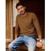 imagePJ PAUL JONES Mens Crewneck Sweater Lightweight Casual Knit Texture Pullover for Fall WinterCoffee