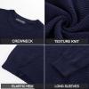 imagePJ PAUL JONES Mens Crewneck Sweater Lightweight Casual Knit Texture Pullover for Fall WinterNavy Blue