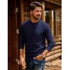 imagePJ PAUL JONES Mens Crewneck Sweater Lightweight Casual Knit Texture Pullover for Fall WinterNavy Blue