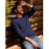 imagePJ PAUL JONES Mens Crewneck Sweater Lightweight Casual Knit Texture Pullover for Fall WinterNavy Blue
