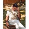 imagePJ PAUL JONES Mens Polo Shirts 70s Vintage Shirts Contrast Knitted Polo ShirtsApricota