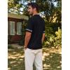 imagePJ PAUL JONES Mens Polo Shirts 70s Vintage Shirts Contrast Knitted Polo ShirtsBlackfloral