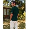 imagePJ PAUL JONES Mens Polo Shirts 70s Vintage Shirts Contrast Knitted Polo ShirtsDark Greenfloral