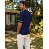 imagePJ PAUL JONES Mens Polo Shirts 70s Vintage Shirts Contrast Knitted Polo ShirtsRoyal Bluefloral