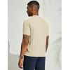 imagePJ PAUL JONES Mens Polo Shirts Regular Fit Textured VNeck Knit Golf PolosBeige