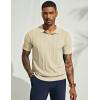 imagePJ PAUL JONES Mens Polo Shirts Regular Fit Textured VNeck Knit Golf PolosBeige