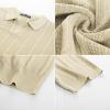 imagePJ PAUL JONES Mens Polo Shirts Regular Fit Textured VNeck Knit Golf PolosBeige