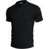 imagePJ PAUL JONES Mens Polo Shirts Regular Fit Textured VNeck Knit Golf PolosBlack