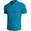 imagePJ PAUL JONES Mens Polo Shirts Regular Fit Textured VNeck Knit Golf PolosBlue