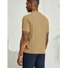 imagePJ PAUL JONES Mens Polo Shirts Regular Fit Textured VNeck Knit Golf PolosCamel