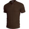imagePJ PAUL JONES Mens Polo Shirts Regular Fit Textured VNeck Knit Golf PolosDark Coffee