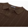 imagePJ PAUL JONES Mens Polo Shirts Regular Fit Textured VNeck Knit Golf PolosDark Coffee