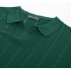 imagePJ PAUL JONES Mens Polo Shirts Regular Fit Textured VNeck Knit Golf PolosDark Green