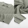 imagePJ PAUL JONES Mens Polo Shirts Regular Fit Textured VNeck Knit Golf PolosDark Grey