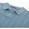 imagePJ PAUL JONES Mens Polo Shirts Regular Fit Textured VNeck Knit Golf PolosGrey Blue