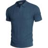 imagePJ PAUL JONES Mens Polo Shirts Regular Fit Textured VNeck Knit Golf PolosIndigoblue
